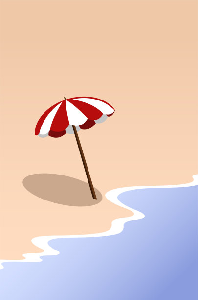 创意卡通夏天海边背景素材