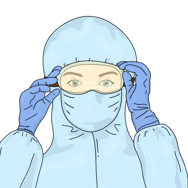医院女外科医生戴口罩