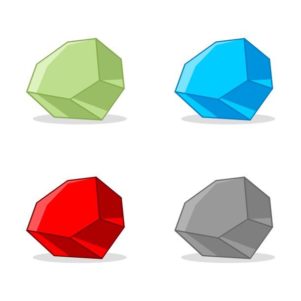 矢量钻石晶体形状