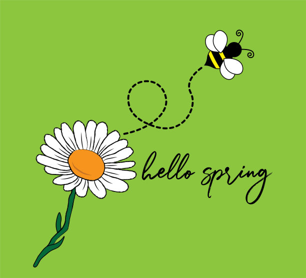 蜜蜂 昆虫 卡通 花朵花草