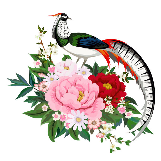 中式花鸟背景