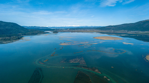 群山森林湖水天空风景