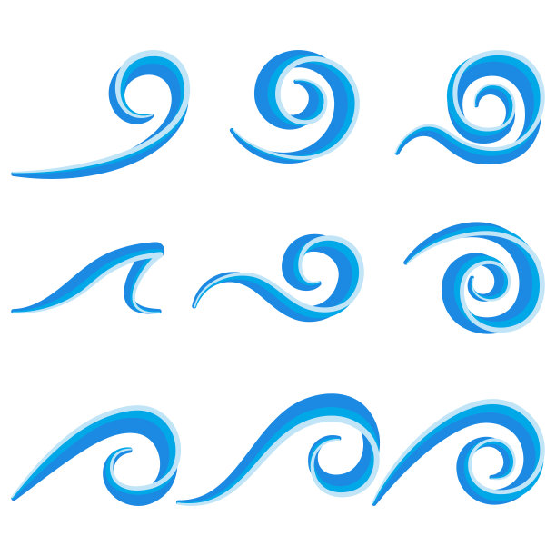 抽象浪花logo
