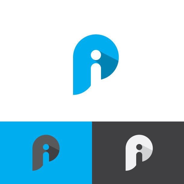 蓝色抽象字母logo