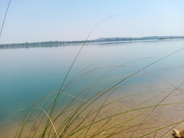 夕阳水纹湖泊波纹