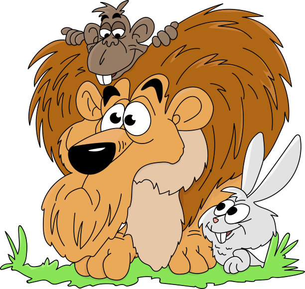 可爱的动物狮子插画