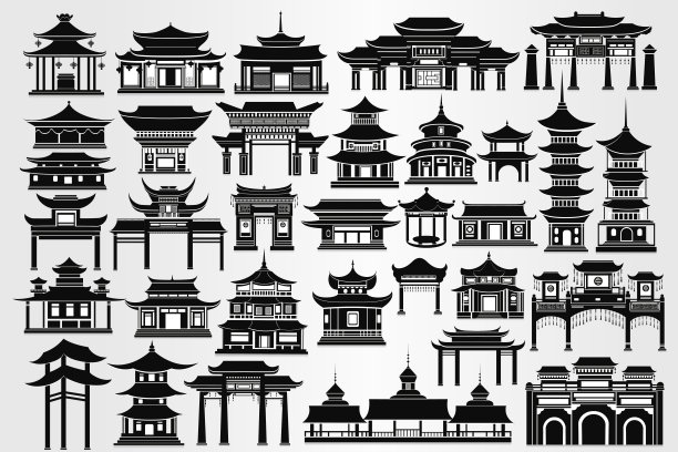 中国风建筑插画