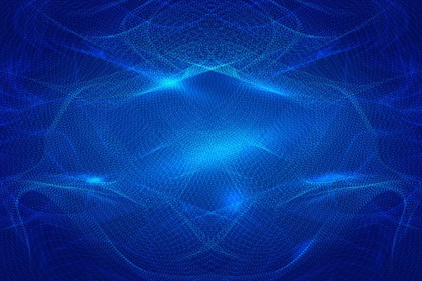 蓝色抽象粒子波纹