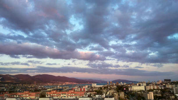 群山大海天空夜景风景