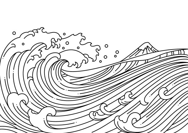 中国风海浪插画