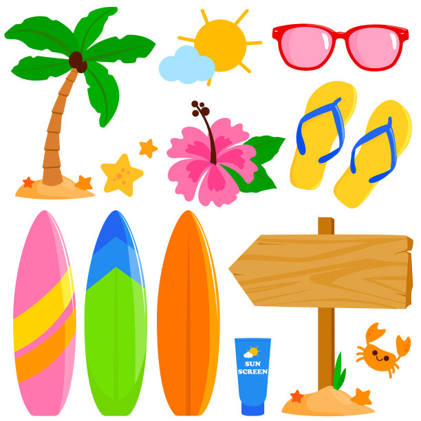 夏季冲浪标志