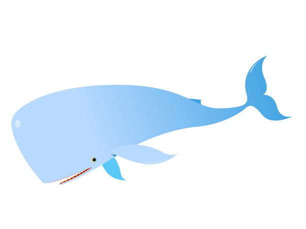 可爱卡通蓝鲸鲸鱼