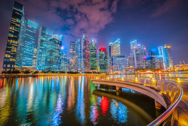 城市剪影 夜晚城市 城市夜景