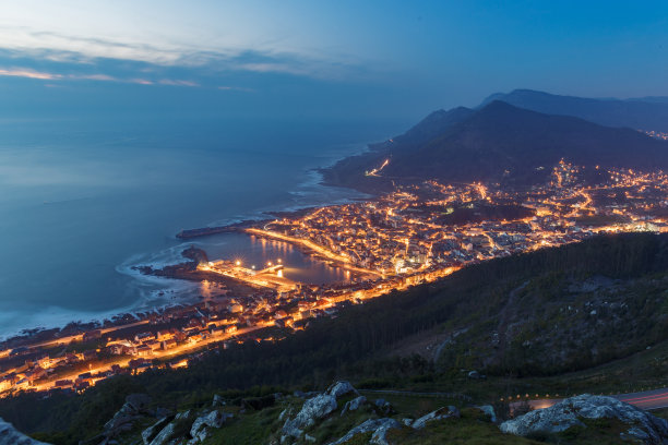 群山大海天空夜景风景