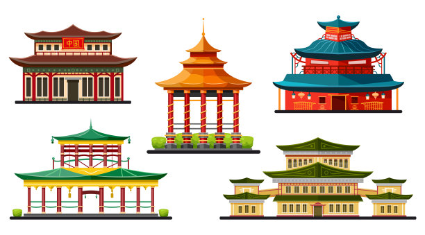 中国传统卡通建筑元素