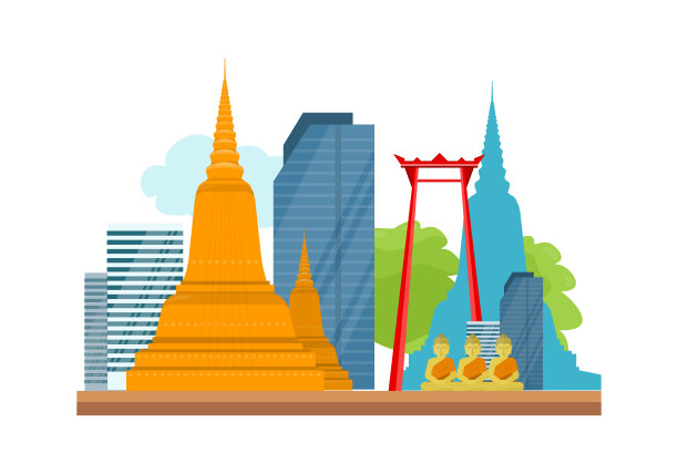 泰国插画泰国旅游画册
