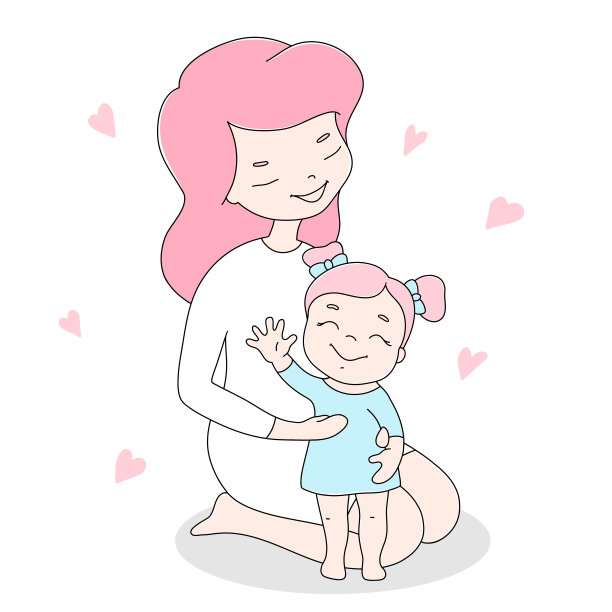 母婴亲子婴儿幼儿生活卡通插画