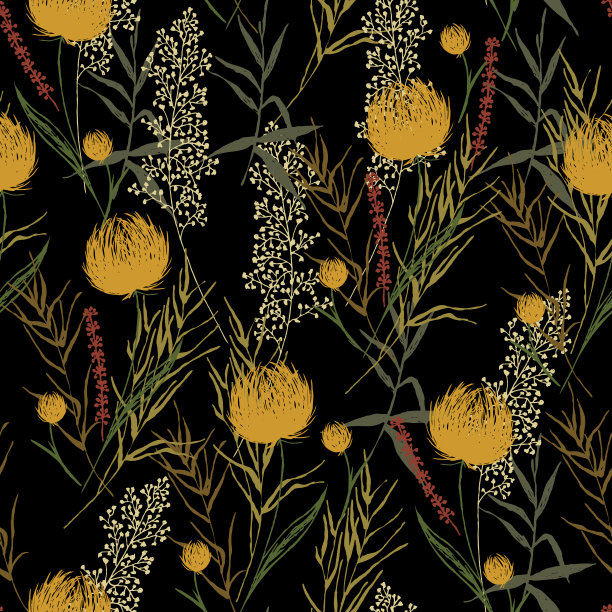 抽象黄色艺术花卉挂画装饰画