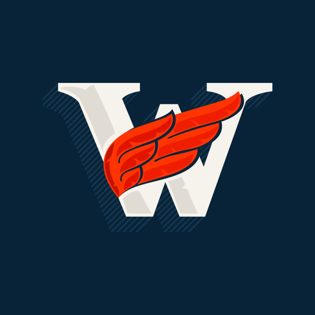 w字母翅膀logo