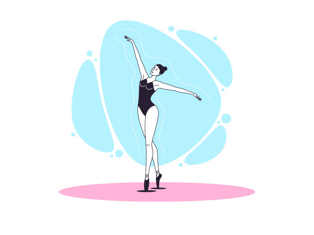 芭蕾舞插画人物