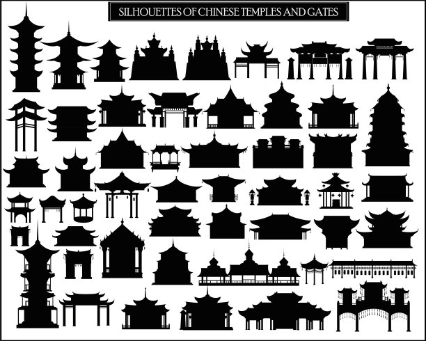 矢量古风建筑物