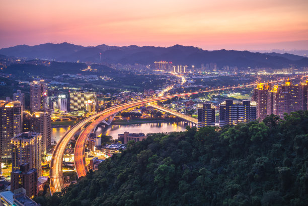 中国台湾台北城市夜景