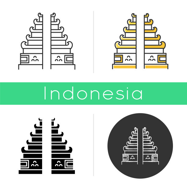 印尼地标建筑矢量