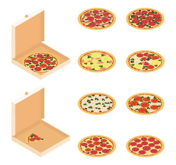 美食披萨插画