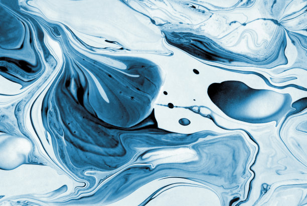 蓝色流体抽象画