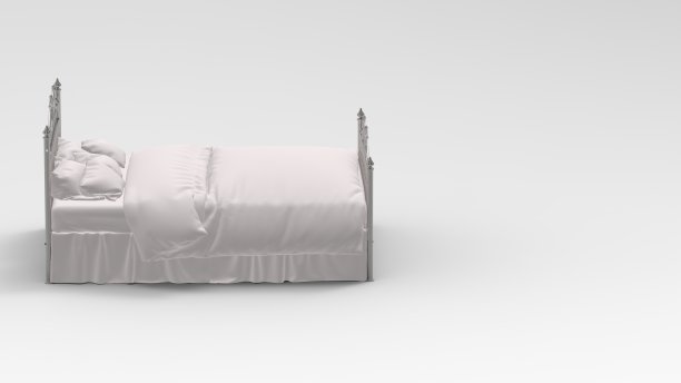 高端双人床3d模型