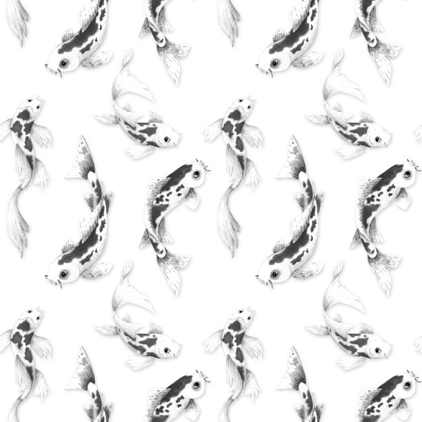 中国风锦鲤鱼纹底纹图案背景
