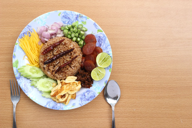 炒饭美食食材背景素材