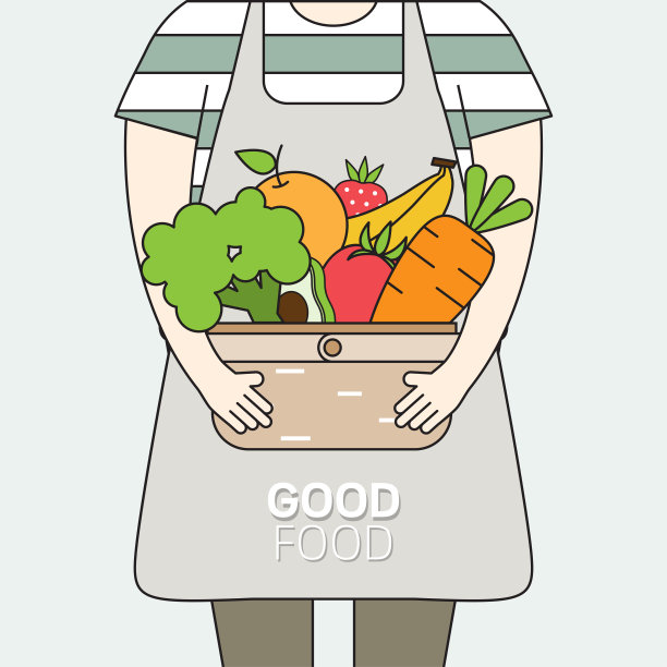 卡通扁平化水果蔬菜