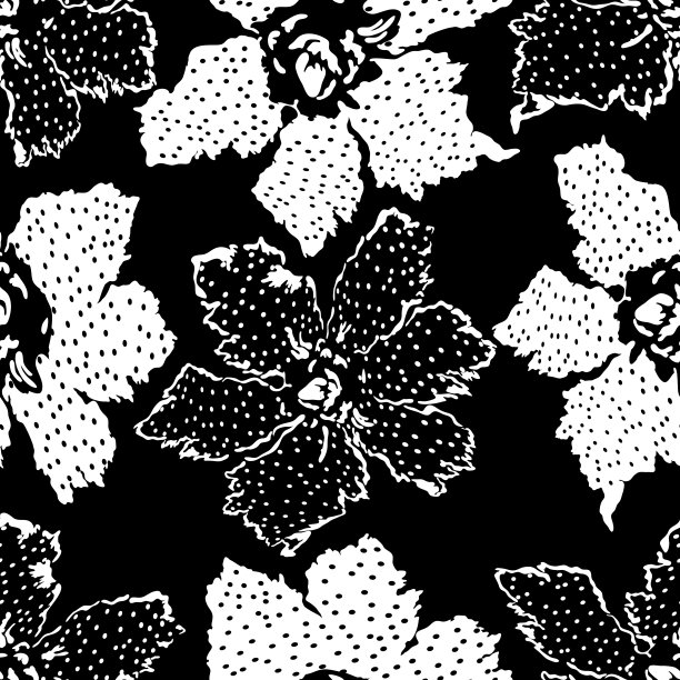 抽象花卉 圆点底纹图案素材