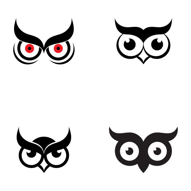 卡通动物猫头鹰logo标志