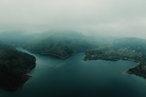 山湖俯瞰山湖俯视