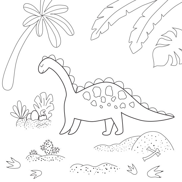 可爱卡通恐龙三角龙