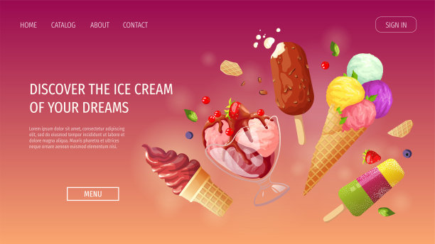 圣代冰淇淋海报