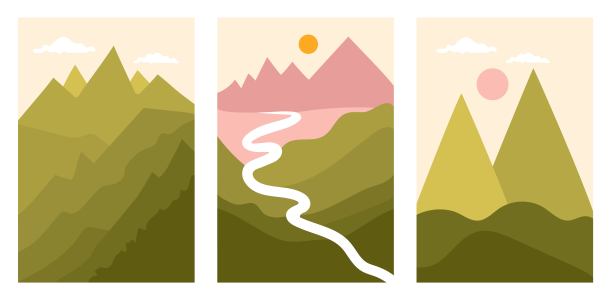 山峰河流旅游海报设计