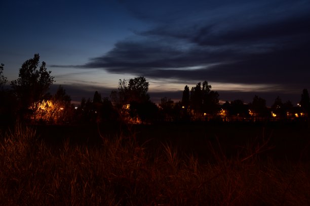 农村傍晚的风景