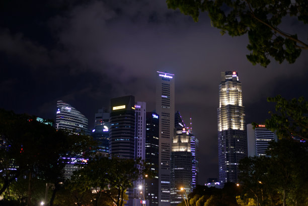 新加坡海岸城市夜景