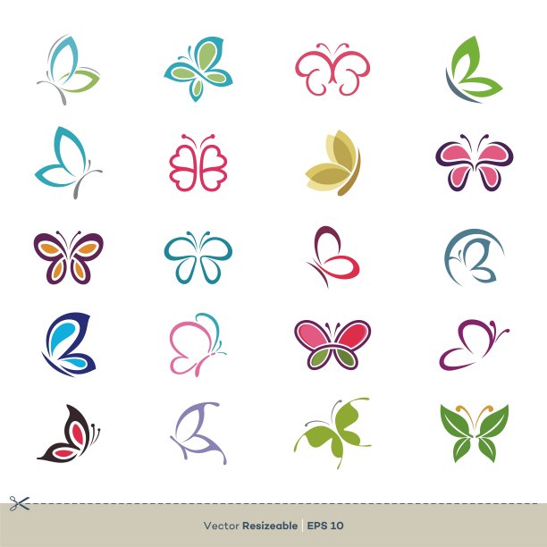 蝴蝶logo设计
