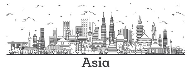 吉隆坡旅游建筑插画