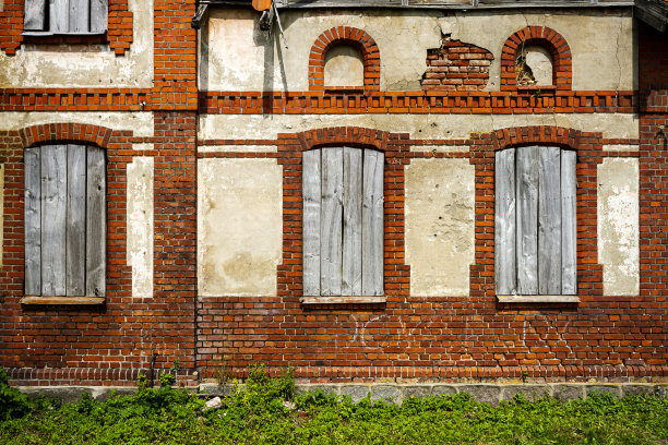 建筑红砖老旧墙