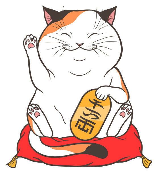 矢量日式招财猫日本猫