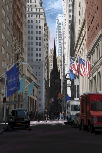 美国城市街景及教堂建筑
