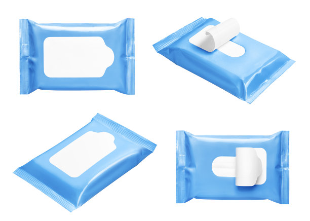 蓝色盒装洗脸巾包装