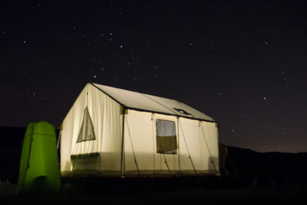 夜晚帐篷繁星