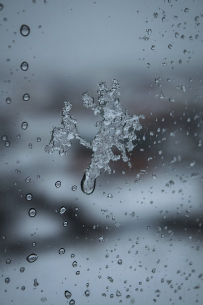 白色背景上的蓝色雪花-冬季圣诞装饰