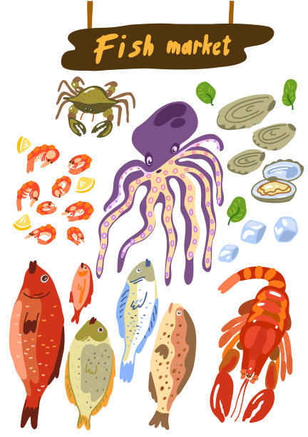 龙虾卡通海报